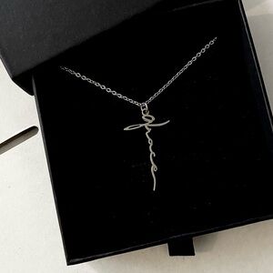Grace at the Cross pendant Christian Cross necklace Stainless Steel